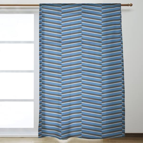Shop Black Color Fractured Stripes Sheer Curtains 53 X 84 On