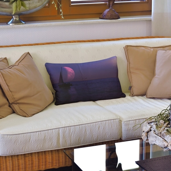 Moon and Sailboat Lumbar Pillow