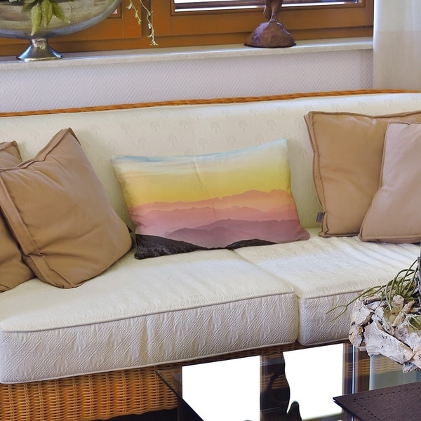 Pastel Landscape Lumbar Pillow