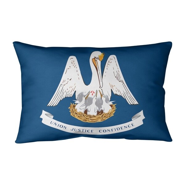 Louisiana Flag Lumbar Pillow