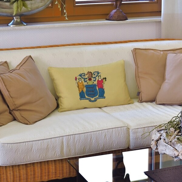 New Jersey Flag Lumbar Pillow