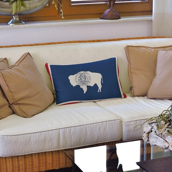 Wyoming Flag Lumbar Pillow