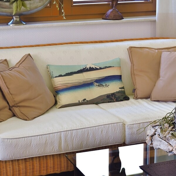 Tama River in Musashi Province Lumbar Pillow