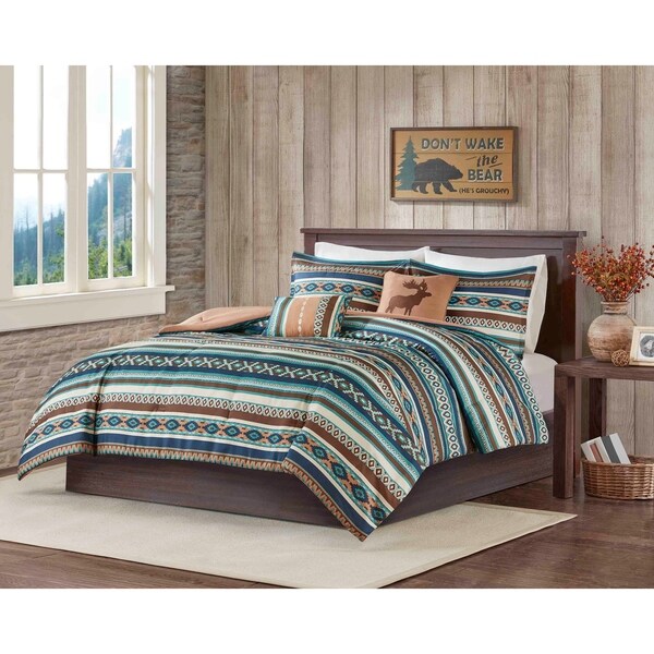 BEAUTIFUL MODERN TROPICAL AQUA BLUE YELLOW BROWN TEAL QUILT SET KING OR QUEEN