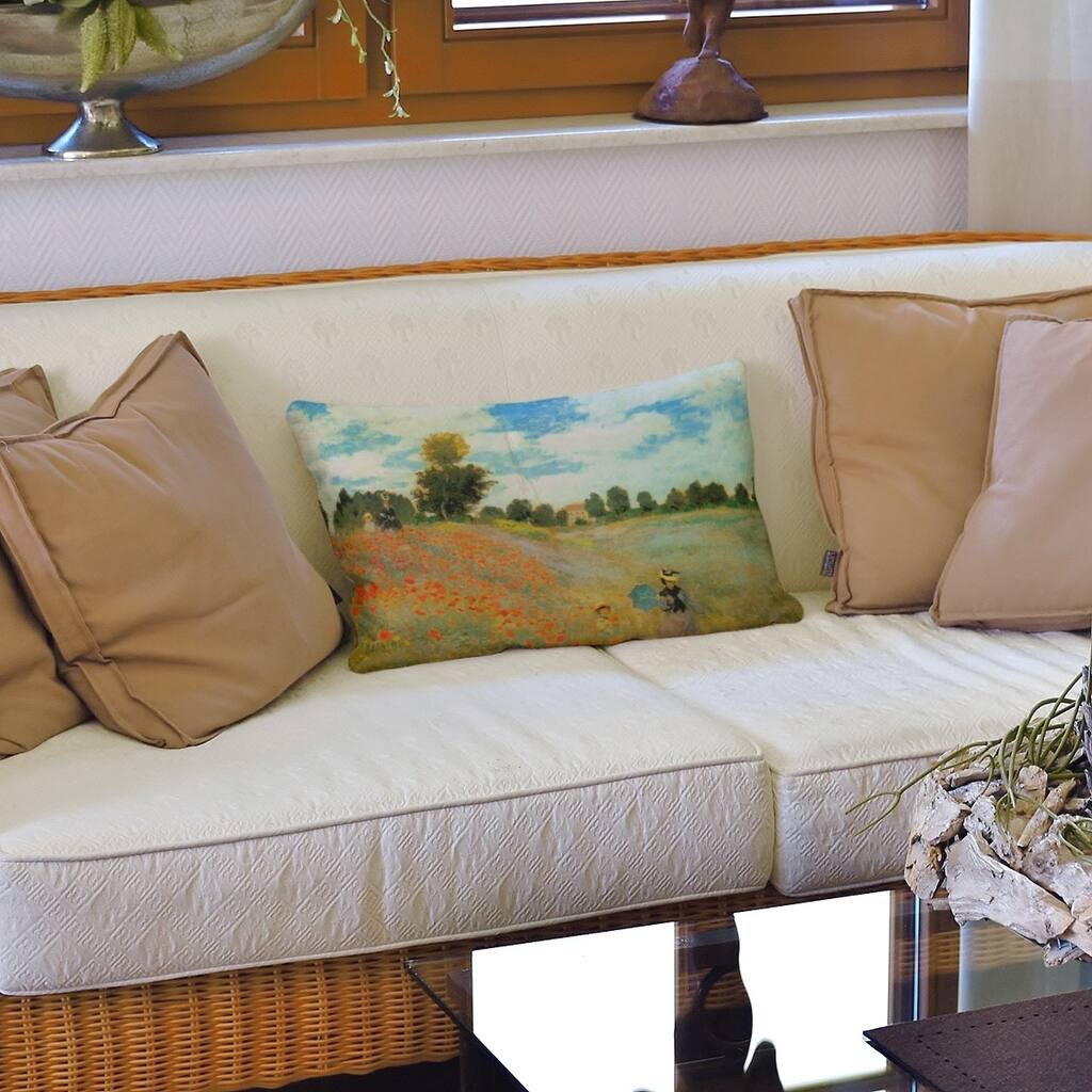 Poppy Field Near Argenteuil Lumbar Pillow