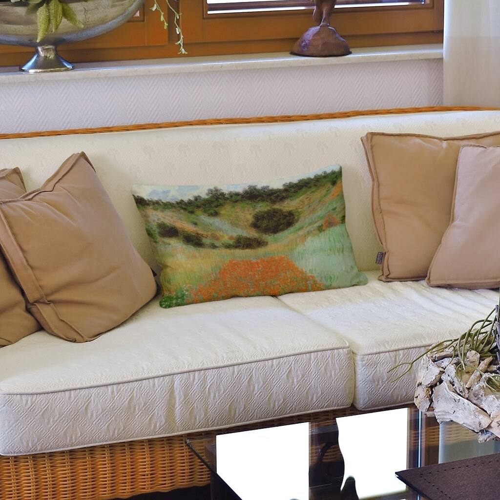 Poppy Field in a Hollow Lumbar Pillow