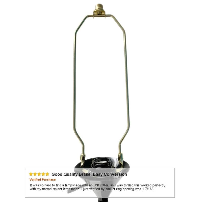Slip Uno Adapter Converts your 15" high Lampshade to fit on Slip Uno Lamp Base (1 7/16" opening) - 12"h