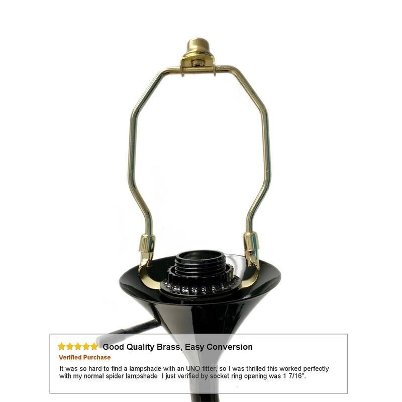 Slip Uno Adapter Converts your 10" high Lampshade to fit on Slip Uno Lamp Base (1 7/16" opening) - 7"h