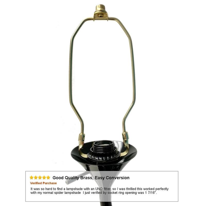 Slip Uno Adapter Converts your 12" high Lampshade to fit on Slip Uno Lamp Base (1 7/16" opening) - 9"h