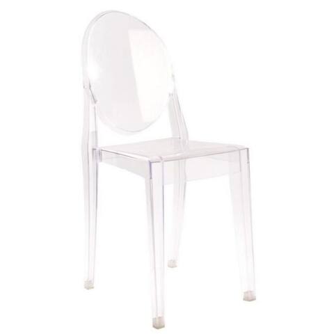 Clear Armless Dining Chair Victoria Transparent Chair - Replica