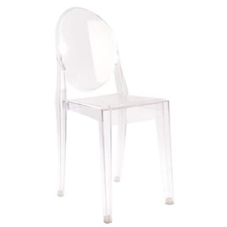 Clear Armless Dining Chair Victoria Transparent Chair - Replica - Bed 