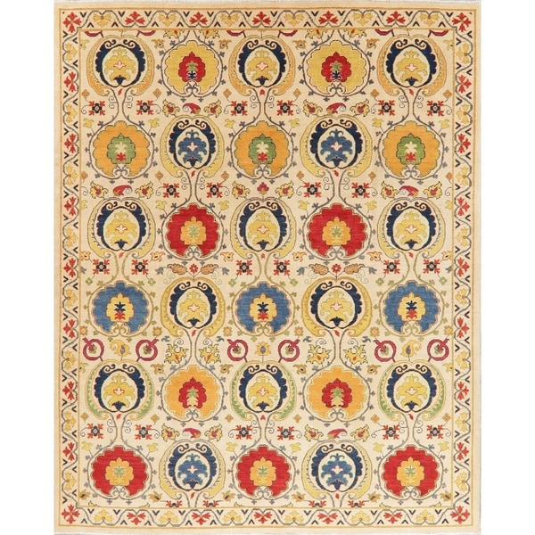 Kazak Oriental Hand Knotted Wool Pakistani Area Rug - 9'10" x 8'2"