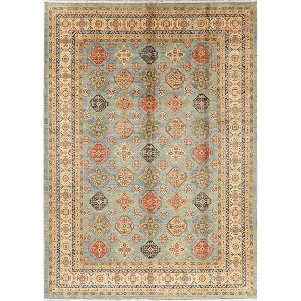 Kazak Oriental Hand Knotted Wool Pakistani Area Rug - 12'0" x 8'9"