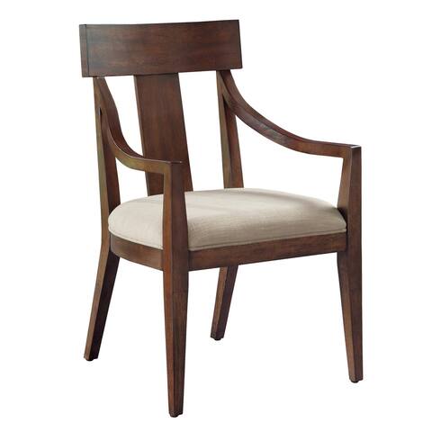 Solid Wood Slat Back Arm Dining Chair - Monterey Point