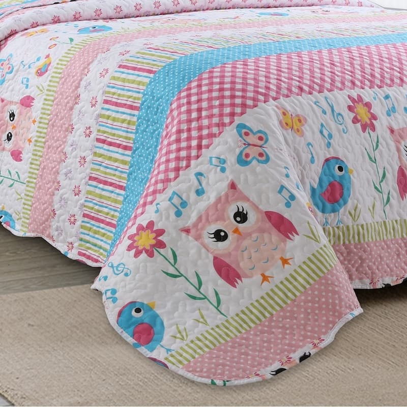 Porch & Den Dutton Bird and Stripe Kids Quilt Set