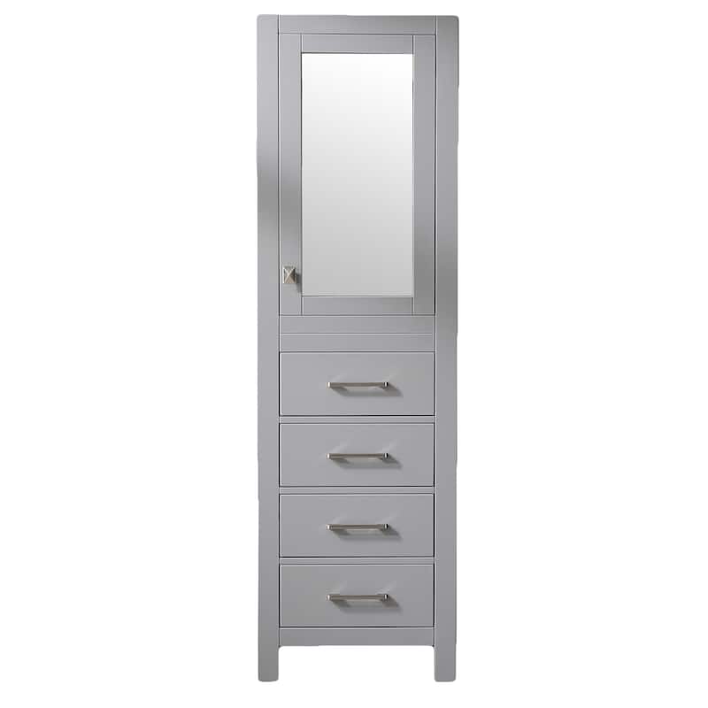 Eviva Aberdeen 18" Gray Freestanding Modern Linen Side Cabinet
