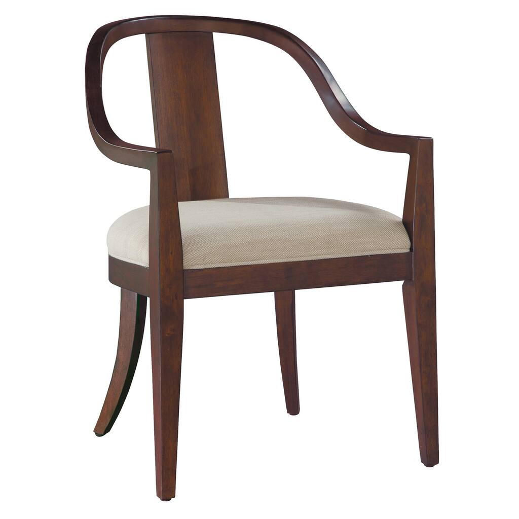 Solid Wood Curved Back Arm Dining Chair - Monterey Point