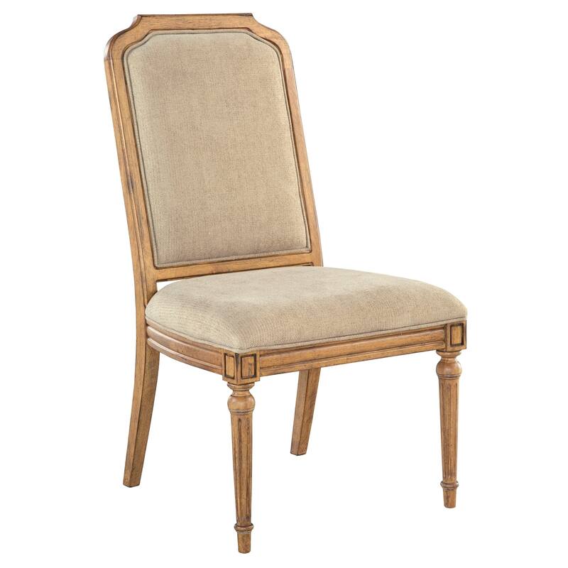 Natural Wood Upholstered Dining Side Chair