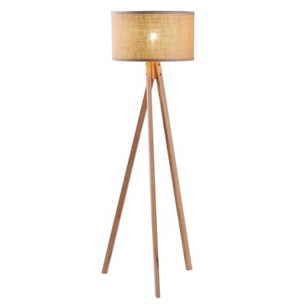 Hailey Wooden Tripod Floor Lamp with 