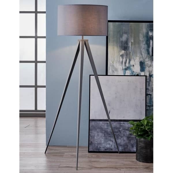 Versanora Romanza Grey Tripod Floor Lamp With Gray Finish Shade VNL00007GUK