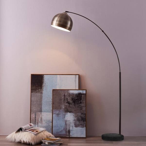 Shop Versanora Arquer Arc Floor Lamp With Antique Brass Finished