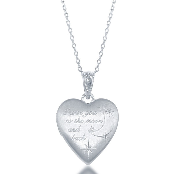 sterling silver love you to the moon and back necklace
