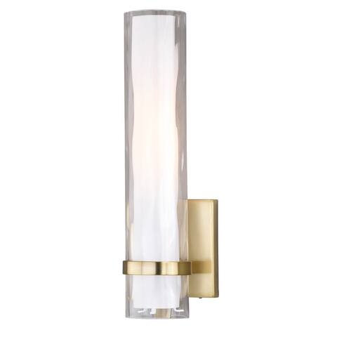 Vilo 1 Light Brass Bathroom Wall Fixture - 4.5-in W x 13.5-in H x 4-in D