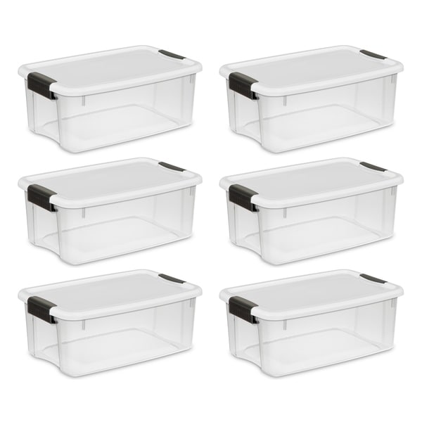 STERILITE 18 Quart Ultra Latch Boxes, Clear - Case of 6. Opens flyout.