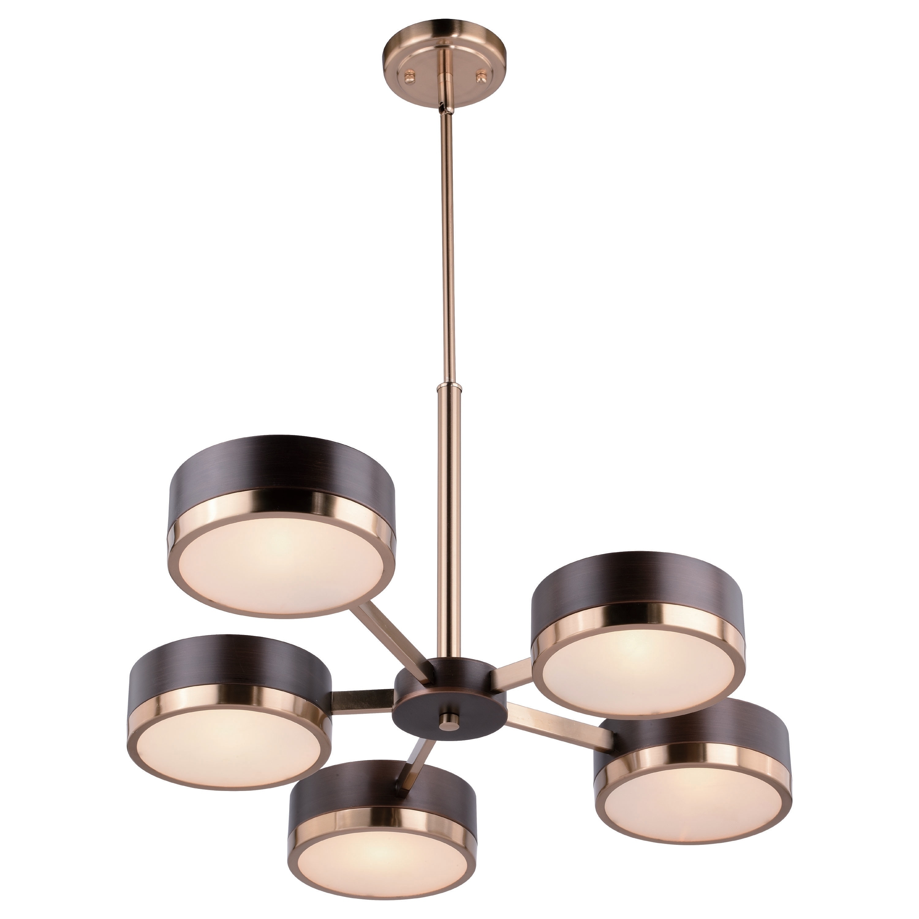 Madison 5 Light Bronze Mid-Century Modern Chandelier - 29.75-in W x 19-in H x 22-in D - Chandeliers For Bedrooms by Overstock.com