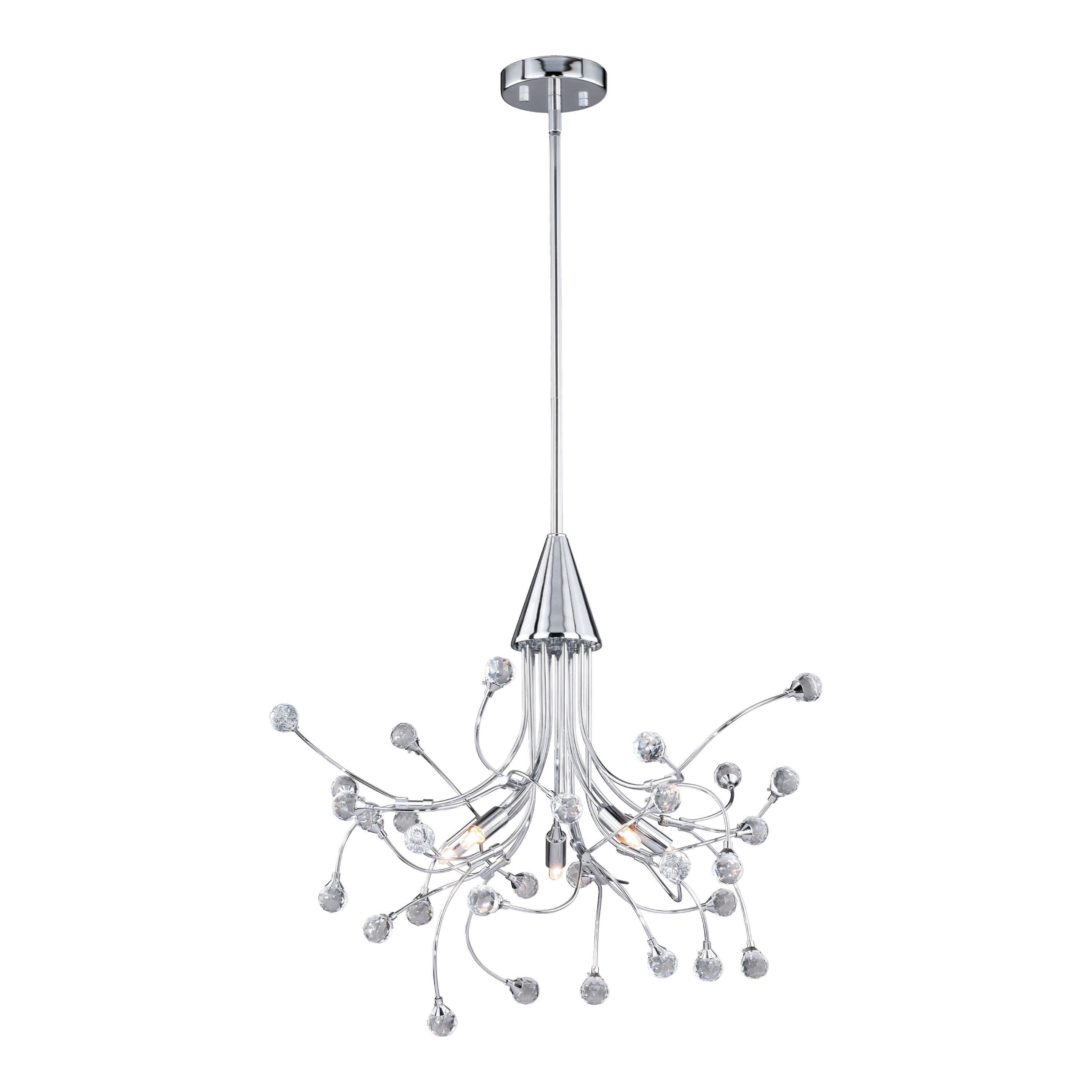 Astrid 5 Light Chrome and Crystal Chandelier - 22.5-in W x 27.5-in H x 22.5-in D - Chandeliers For Bedrooms by Overstock.com