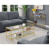 Silver Orchid Farrar Gold 3 Tier Coffee Table