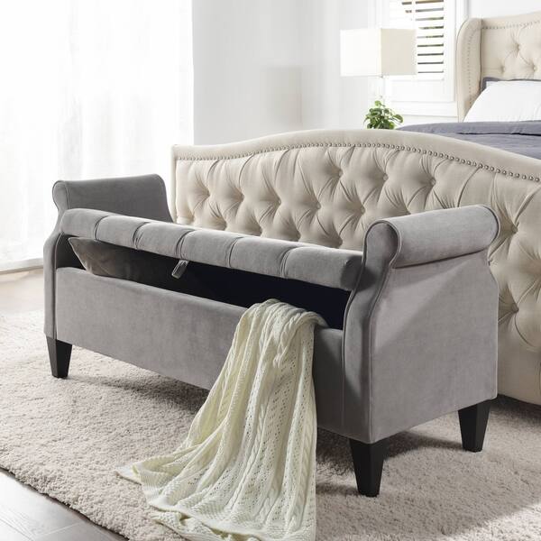 Shop Copper Grove Dovzhansk Tufted Storage Bench With Rolled Arms