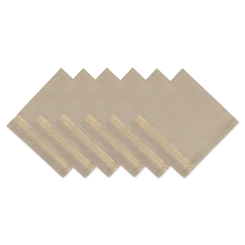 DII Winter Sparkle Napkin (Set of 6) - Gold Stripe