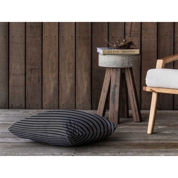 CLASSIC STRIPE CHARCOAL SMALLSCALE Floor Pillow By Kavka Designs