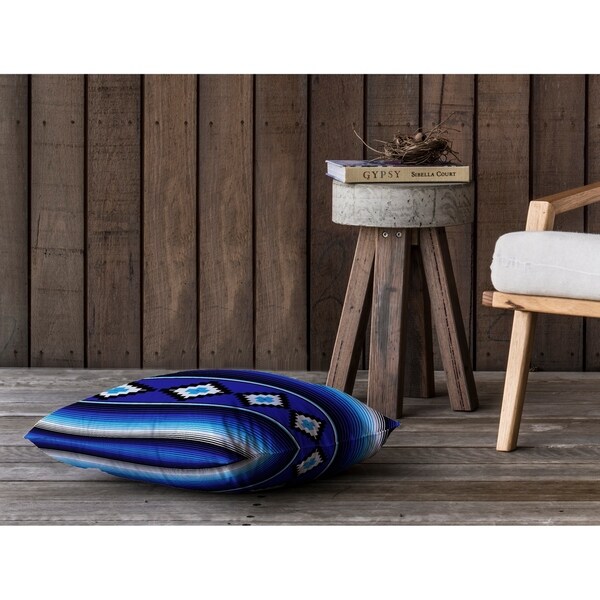 MODERN SERAPE BLUE Floor Pillow By Kavka Designs