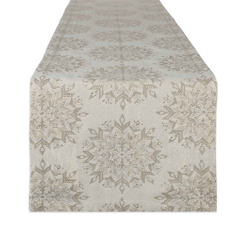 DII Winter Sparkle Table Runner - 14 x 108" - Winter Jacquard