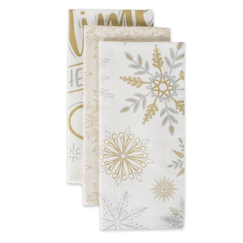 DII Assorted Winter Sparkle Dishtowel (Set of 3)