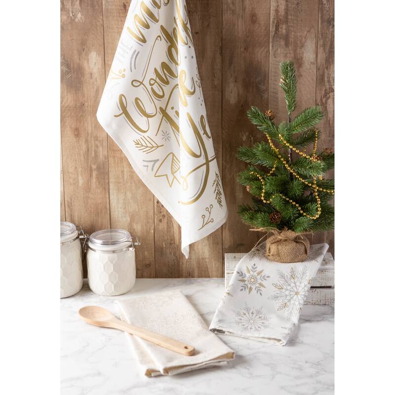 DII Assorted Winter Sparkle Dishtowel (Set of 3)