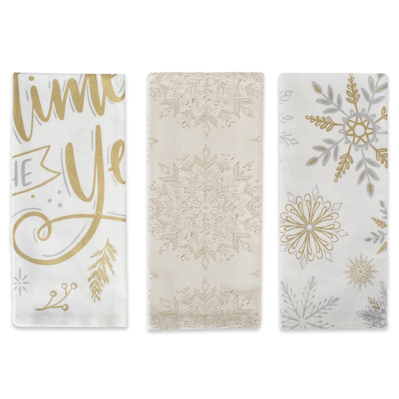 DII Assorted Winter Sparkle Dishtowel (Set of 3)