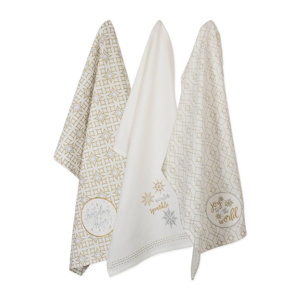 DII Assorted Winter Sparkle Dishtowel (Set of 3)