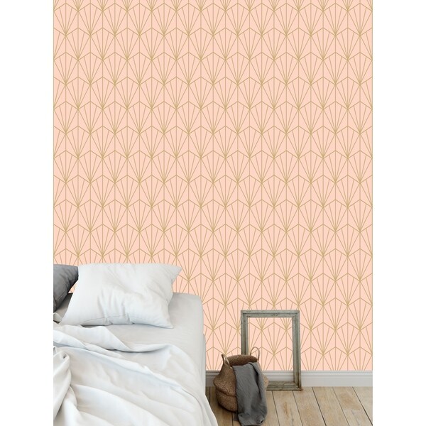 ART NOUVEAU PEACH AND GOLD Wallpaper By Kavka Designs - 24X48