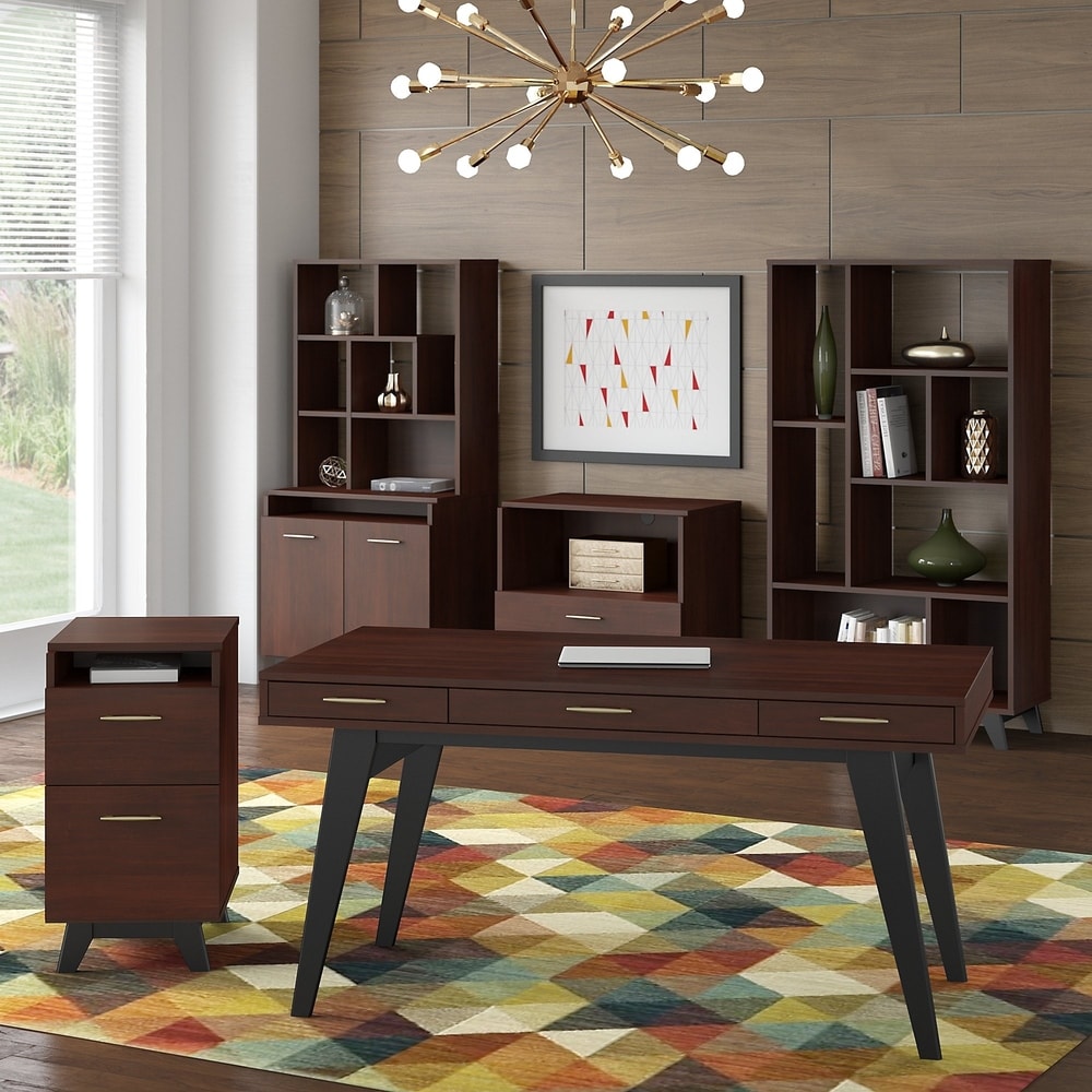 Bush Centura 60W Desk, File Cabinets and Storage from Office by kathy ireland (Brown - Walnut Finish)
