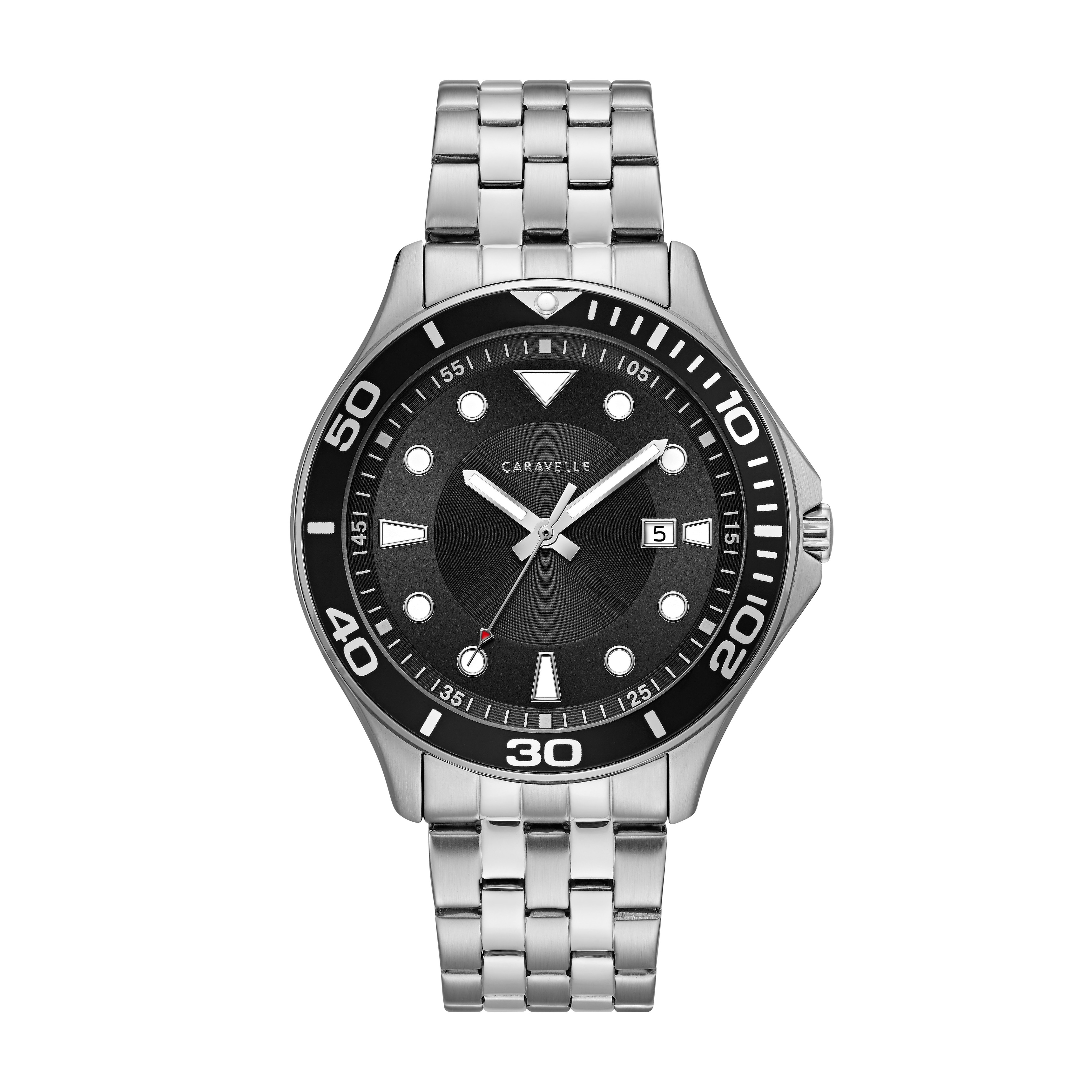 caravelle men's watch black