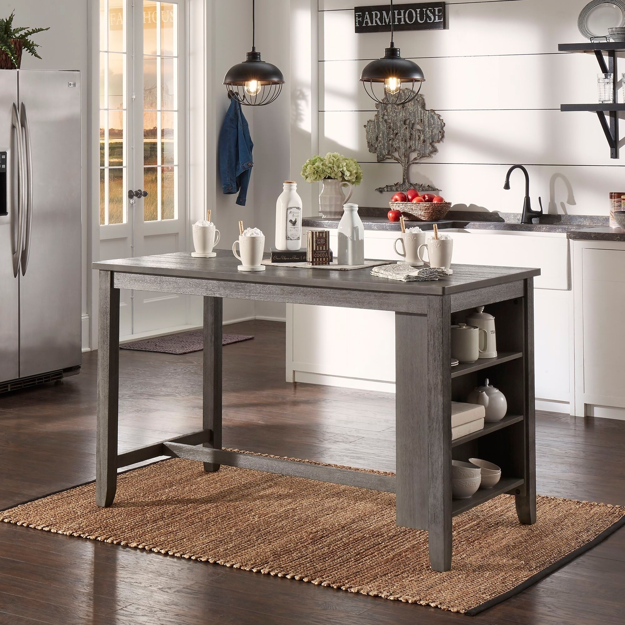 Brandi Grey Counter Height 5 Piece Dining Set With Side Storage By Inspire Q Clic Brandi Grey Counter Height 5 Piece Dining Set With Side Storage By Inspire Q Clic