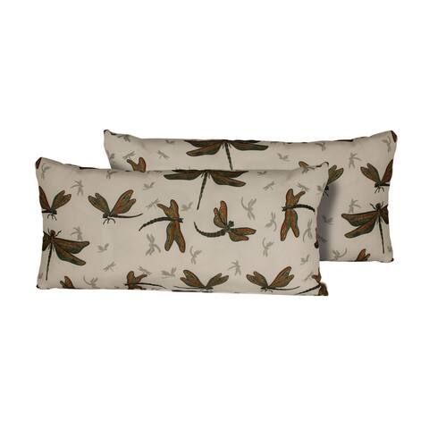 Jewel Wing Outdoor Throw Pillows Rectangle Set of 2