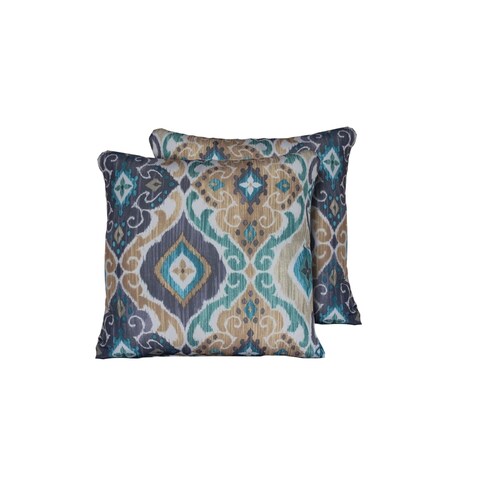 Persian Mist Outdoor Throw Pillows Square Set of 2