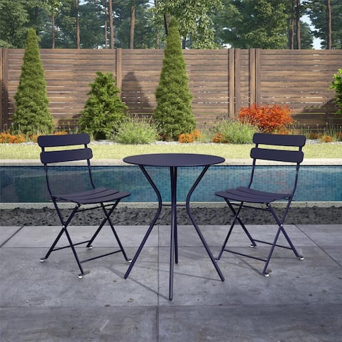 COSCO Outdoor Living 3 Piece Bistro Set with 2 Folding Chairs
