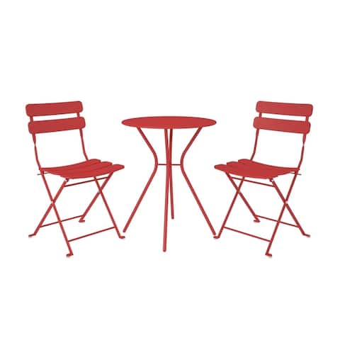 COSCO Outdoor Living 3 Piece Bistro Set with 2 Folding Chairs