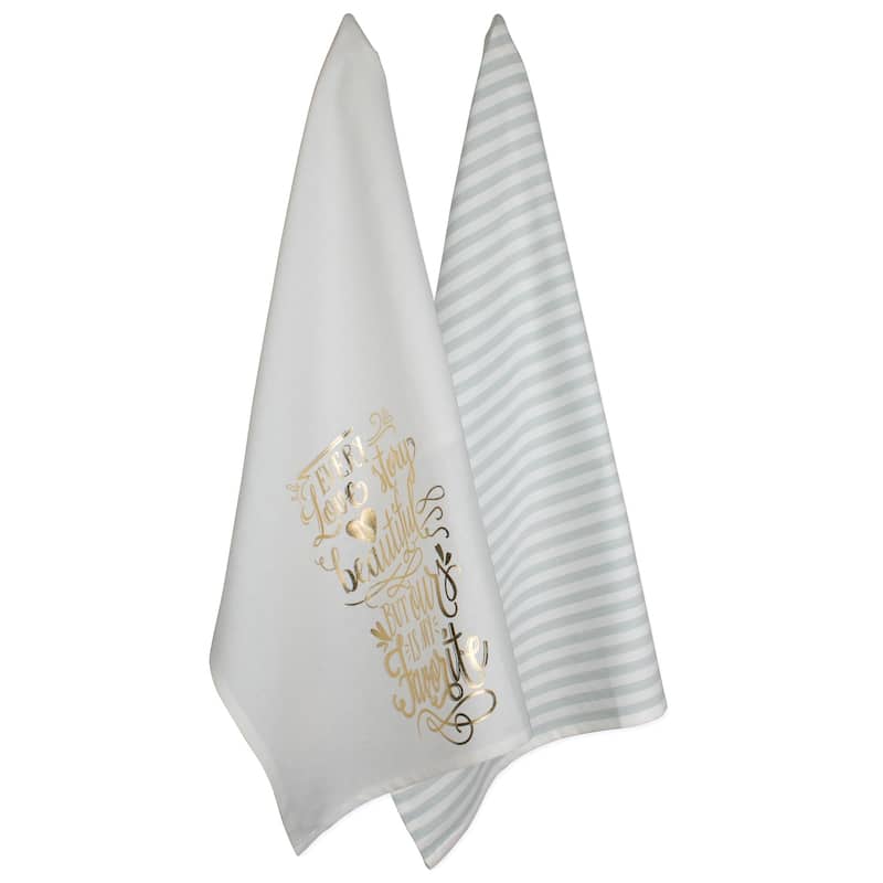 DII Wedding Themed Embellished Dishtowel Set - Love Story