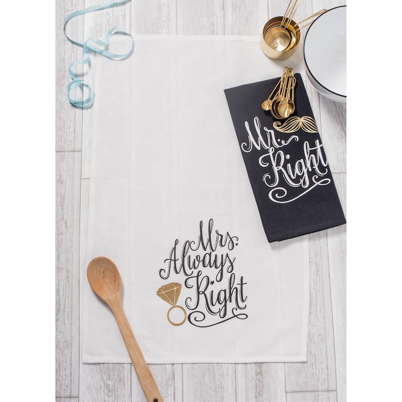 DII Wedding Themed Embellished Dishtowel Set